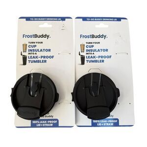 Set of 2 Frost Buddy tumbler To-Go Buddy drinking lids No Straws New